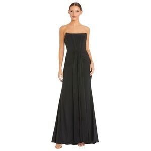 Elegant Black Strapless Evening Gown